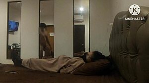 Black nylon milf relaxes at home