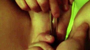 Milf in yellow panties moans as she's fingered deeply 😍