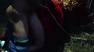 Lost girl in field bends over for stranger's cock in doggystyle with cum in ass