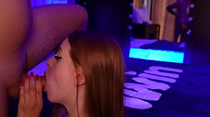 Cute teen enjoys deepthroat and cumshots