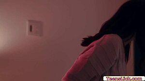 hot teen tastes her twin girlfriend's pussy in lesbian face sitting oral