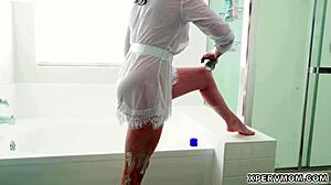 Oliver faze licks jenna noelle's shaved pussy in bathroom pov