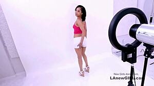 Tiny Brunette Fucked By Father-In-Law At Modeling Audition