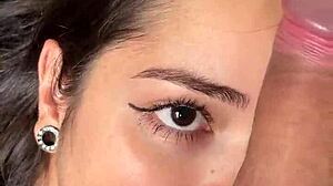 intriguing cute submissive girlfriend offers deep sloppy blowjob to piercing big dick in amateur lick session