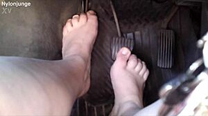 why not enjoy the best of zeraphine73's sexy bbw feet in the car?