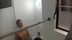 a cute teen bends over in bathroom for sensual doggystyle riding on hidden cam voyeur