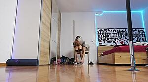 Blonde model struts in high heels during glamorous fashion show