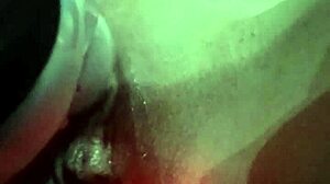 massager on wet shaved pussy with vibrator and masturbation