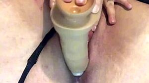 curvy student with glasses plays clit game using plug anal and giant dildo