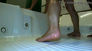 eating mature woman's tight ass in hydro massage.