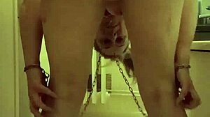 milf slave in european self-degradation session with toys and flashing 😈