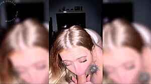 Hot blonde gets blowjob and deepthroat to forget ex
