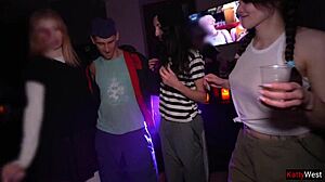 College Sex Party - Three Busty Babes Fuck And Get Cum In Mouth