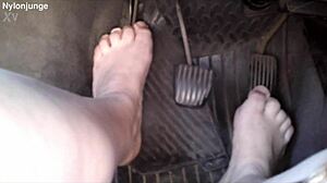 why not enjoy the best of zeraphine73's sexy bbw feet in the car?