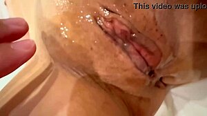 Amateur Wife's Shaved Pussy Wet After 170 Days