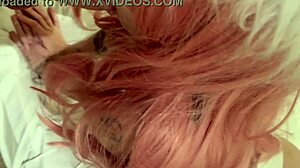 Straight-Jacketed Babe With Pink Hair Shows Tight Pussy And Big Natural Tits In POV