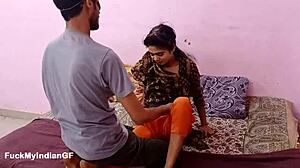 Indian Sexy Skinny Girlfriend Seduced by Boyfriend for Horny Blowjob Sucking After College