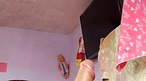 Rich cumshot alone in my step mother-in-laws room