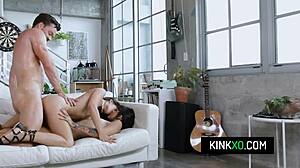 Hot stepsiblings Kitty Carrera and Sofie Reyez in threesome.