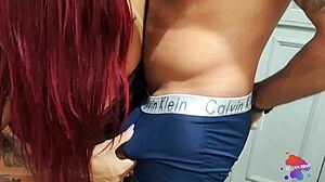 Curvy woman in black lingerie celebrates cousin's graduation