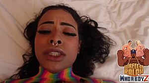 Ebony slut took bbc pounding & swallowed my load