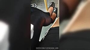 Mature Woman with Big Ass Wearing Leggings on the Street