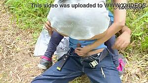 Her Juicy Teen 18+ Pussy Gets Outdoor Cumshot In Public Park With Ashavindi 😏