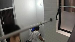 a cute teen bends over in bathroom for sensual doggystyle riding on hidden cam voyeur