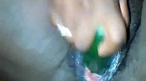 Pregnant Woman Experiments with Cucumber in Unique Food Play