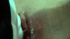 massager on wet shaved pussy with vibrator and masturbation
