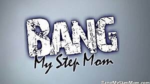 Horny cougar stepmom in bikini takes big cock hardcore blowjob in backseat outdoor adventure.