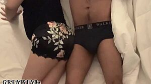 hot roommate shares bed with horny asian couple!