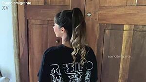 Daddys babysitter boldly shaves for solo anal toys at home