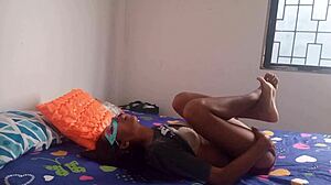 Latina explores saggy natural tits while flashing in colombia