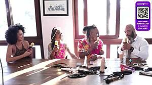 Black couple from RJ enters porn with sheer red outfits