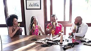 Black couple from RJ enters porn with sheer red outfits