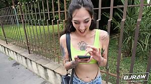 Brisen Models Blowjob Leading to Facial