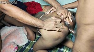 Two cleaning staff fucking hospital nurse with natural tits in doggystyle and missionary