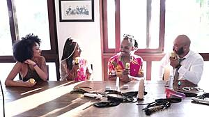 Black couple from RJ enters porn with sheer red outfits