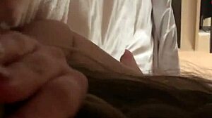 You want to suck my cock during this massage? asks the sexy milf friend to her buddy.