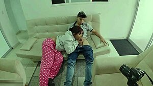 my indian stepsister accidentally saw me masturbating big cock and helped with sucking blowjob