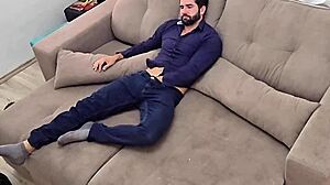 Coming Home From Work To Striptease And Jerk Off Monster Cock.