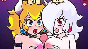 Bowsette and Boosette enjoy hard cocks