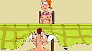 rick and morty footjob in summer home?