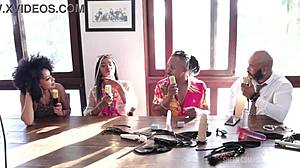 Black couple from RJ enters porn with sheer red outfits