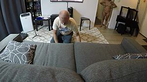 So Mandy Mynxx gives oral on couch in POV style