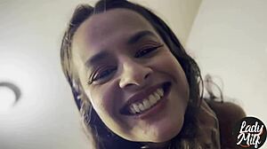 You thought I was submissive, but now you're my ashtray, tattooed Brazilian in lingerie dominating as femdom.