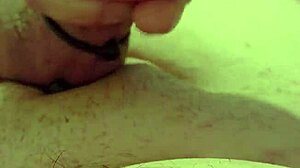 Blonde housewife deepthroats big cock