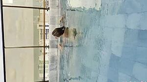 Hey big natural tits blonde, train at gym and masturbate then suck your corninho's pau