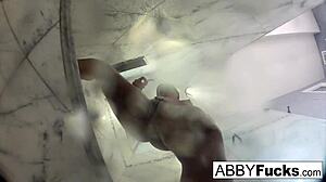 abigail showers and shaves her pussy